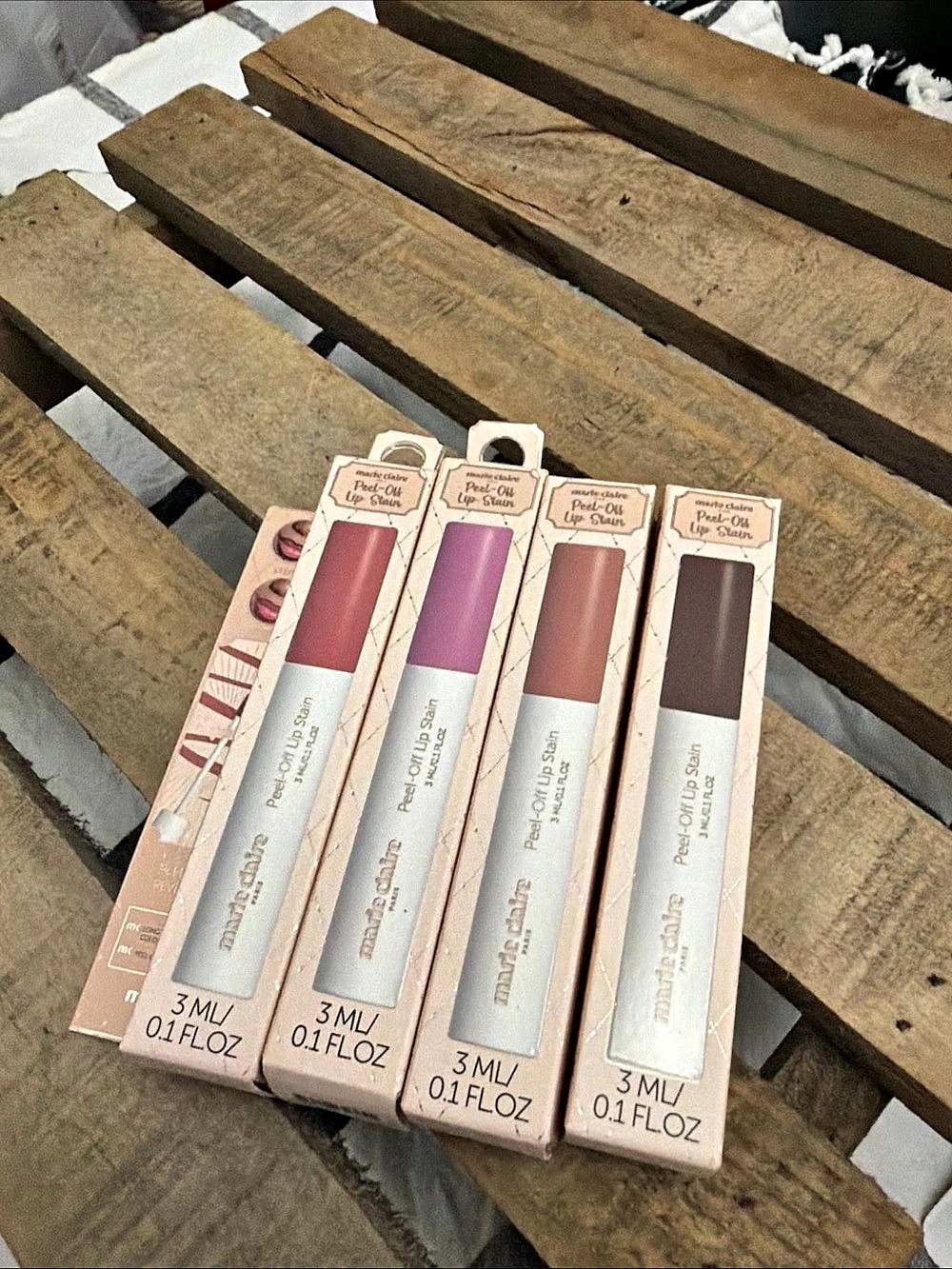 mary claire Peel-Off Lip Stain Set of 4 NWT